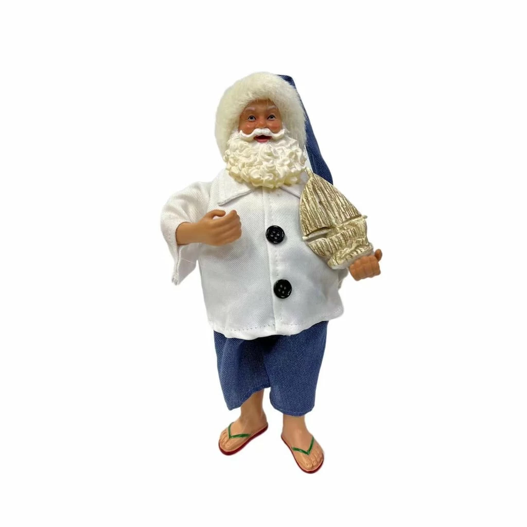 Promo ๐ 10.5" Santa with Salilboat Figure by Ashland® ๐