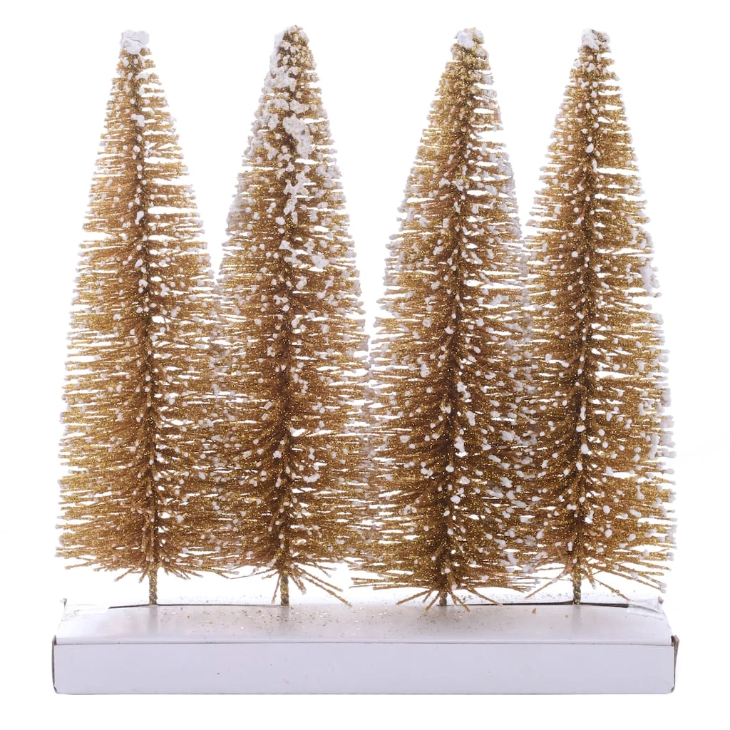 Best Sale 🔥 8" Gold Bottle Brush Trees, 4ct. by Ashland® 🎁