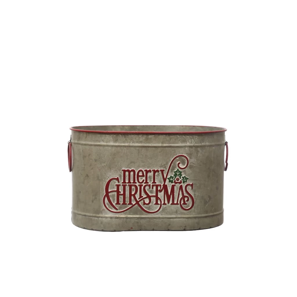 Best deal π 12" Oval Merry β Christmas Galvanized Metal Bucket by Ashland® π