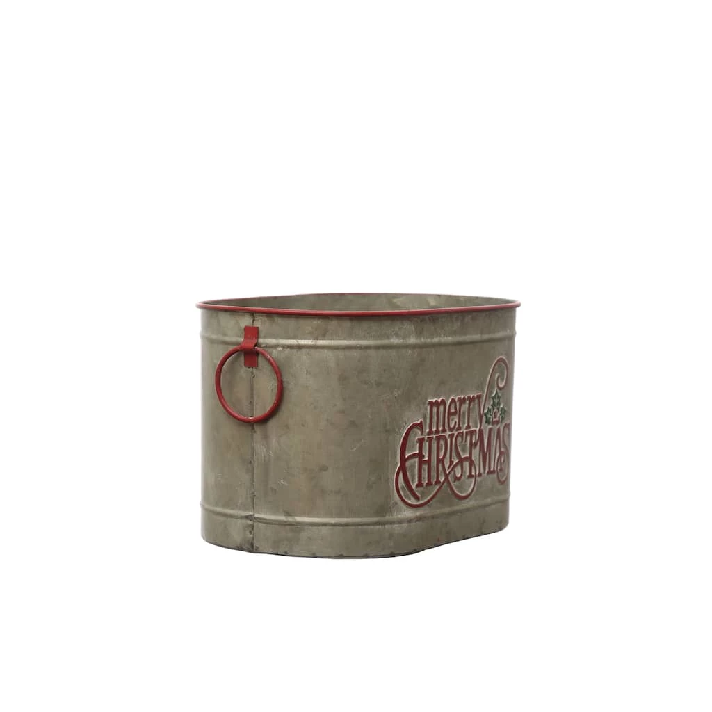 Best deal π 12" Oval Merry β Christmas Galvanized Metal Bucket by Ashland® π - Image 2