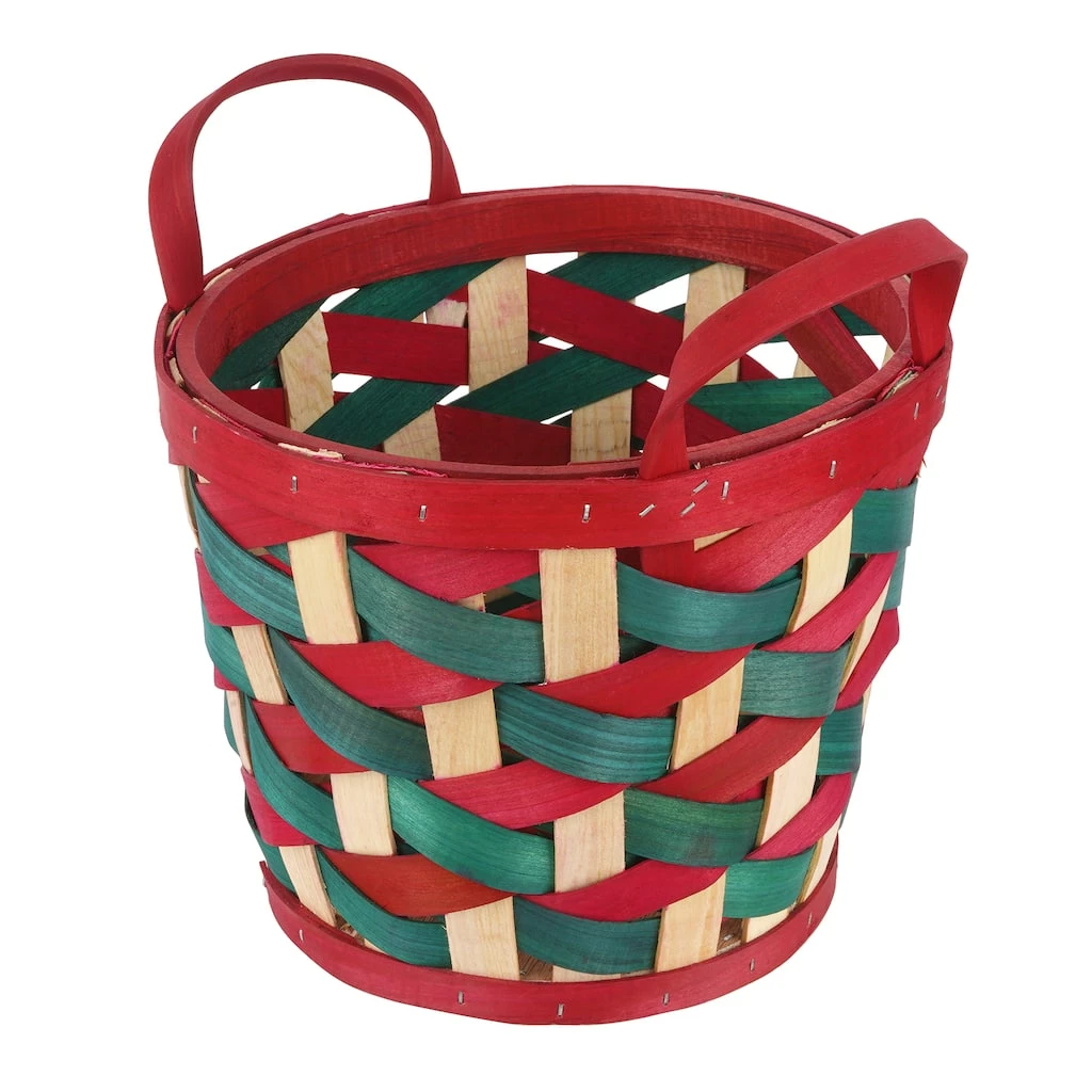 Budget ๐ฅฐ 9.5" Medium Red and Green Woven Wood Chip Basket by Ashland® ๐ - Image 2
