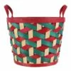 Outlet 🛒 11.5" Large Red and Green Woven Wood Chip Basket by Ashland® 😉