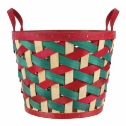 Outlet 🛒 11.5" Large Red and Green Woven Wood Chip Basket by Ashland® 😉