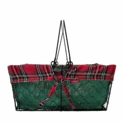 Buy 😉 13" Large Wire Basket with Green Burlap by Ashland® 🤩