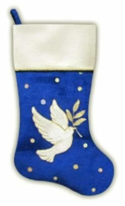 Cheapest 🛒 20.5" Royal Blue Velvet Dove 🎁 Christmas Stocking by Northlight 🎁