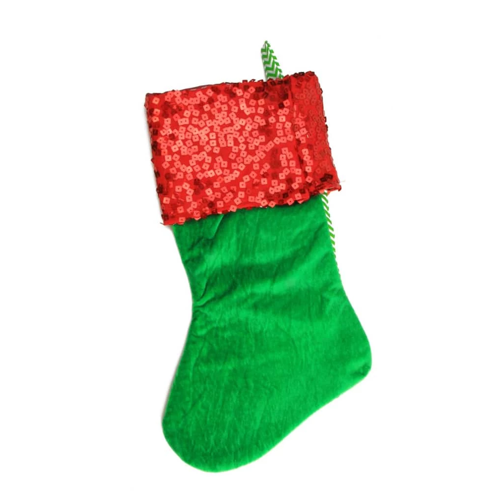 Best deal β€οΈ 19" Chevron & Sequin Cuff π Christmas Stocking, Green by Northlight π₯° - Image 2