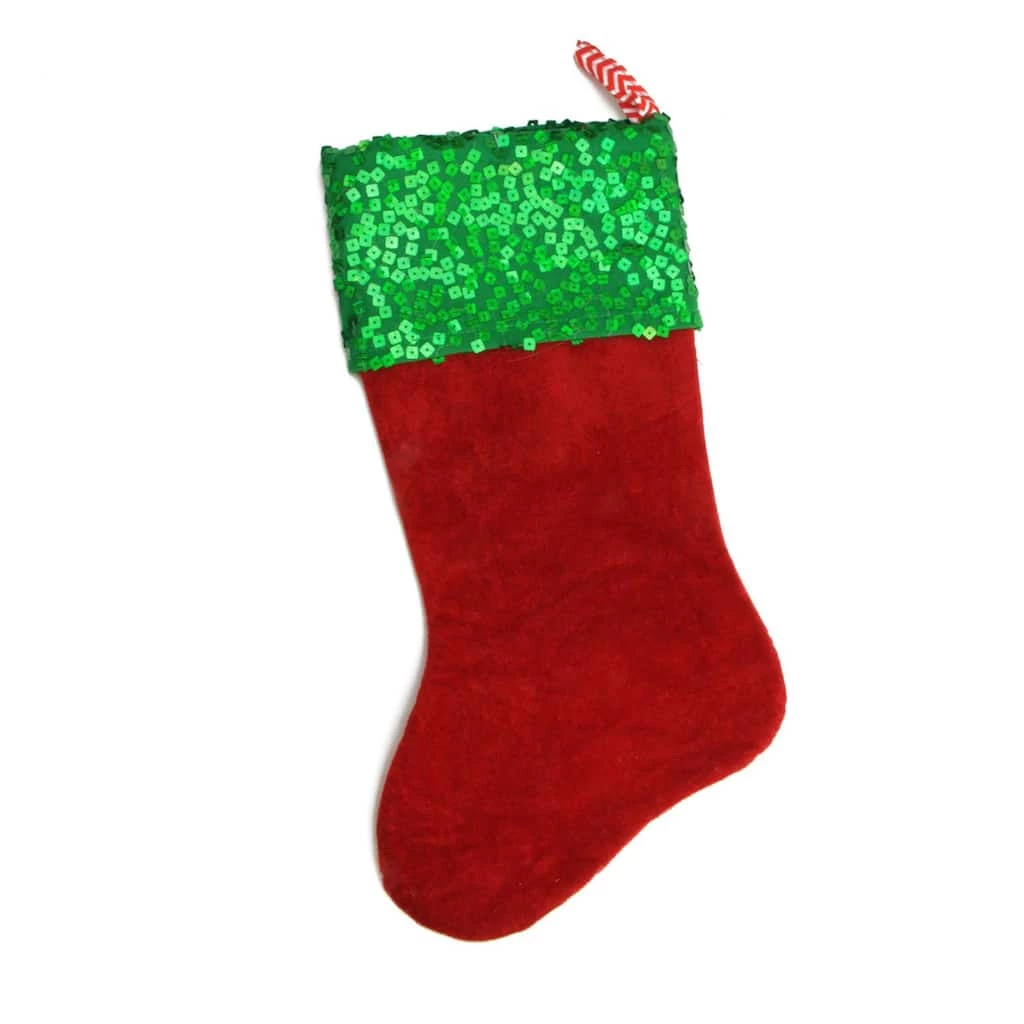 Brand new π 19" Chevron & Sequin Cuff π Christmas Stocking, Red by Northlight π - Image 2