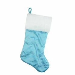 Promo 👍 20.5" Glitter Snowflake 🎄 Christmas Stocking, Blue by Northlight ⌛