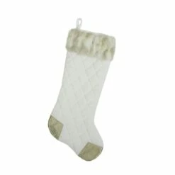 Deals ✨ 20.5" Quilted Velvet Cream 🎄 Christmas Stocking by Northlight 🎉