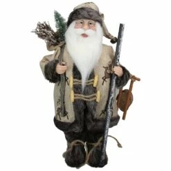 Coupon ๐งจ 16.5" Country Rustic Santa Claus Carrying Sled & Sack of Gifts by Northlight ๐