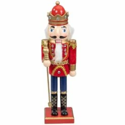 Discount ๐ 14" Wooden Nutcracker King with Scepter by Northlight โ๏ธ