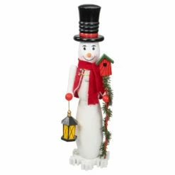 Cheap ๐ฅ 18" Glittered Wooden Snowman & Bird Nutcracker by Northlight ๐งจ