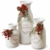Best Pirce 🥰 Antique Holiday Ceramic Milk Bottles Set, 3 Pack by National Tree Company 🎉
