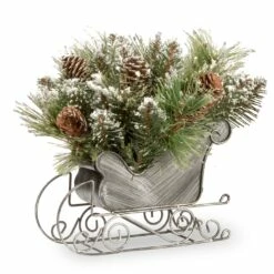 Best reviews of ⭐ 10" Silver Glittery Bristle® Pine Sleigh by National Tree Company 🛒