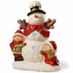 Budget 🌟 16.5" Snowman & Children Decor with Color-Changing LED by National Tree Company 😉