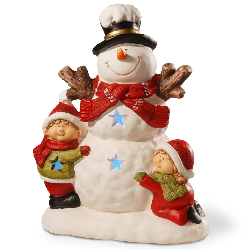 Budget π 16.5" Snowman & Children Decor with Color-Changing LED by National Tree Company π