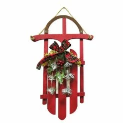Promo ⌛ 22" Red Sled Home Wall Décor by National Tree Company 🎁