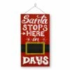 Brand new ⌛ 22" Santa Stops Here Hanging Sign Home Décor by National Tree Company 👍
