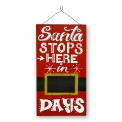 Brand new ⌛ 22" Santa Stops Here Hanging Sign Home Décor by National Tree Company 👍