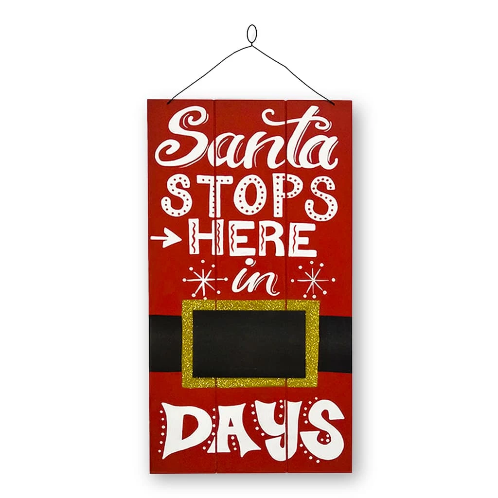 Brand new β 22" Santa Stops Here Hanging Sign Home Décor by National Tree Company π