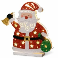 Cheap 😀 12" Wood-Look Double Sided Santa with 10 Warm White LED Lights by National Tree Company 🔔