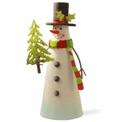 Deals ⌛ 12" White Wire Snowman Holding Tree by National Tree Company ✨