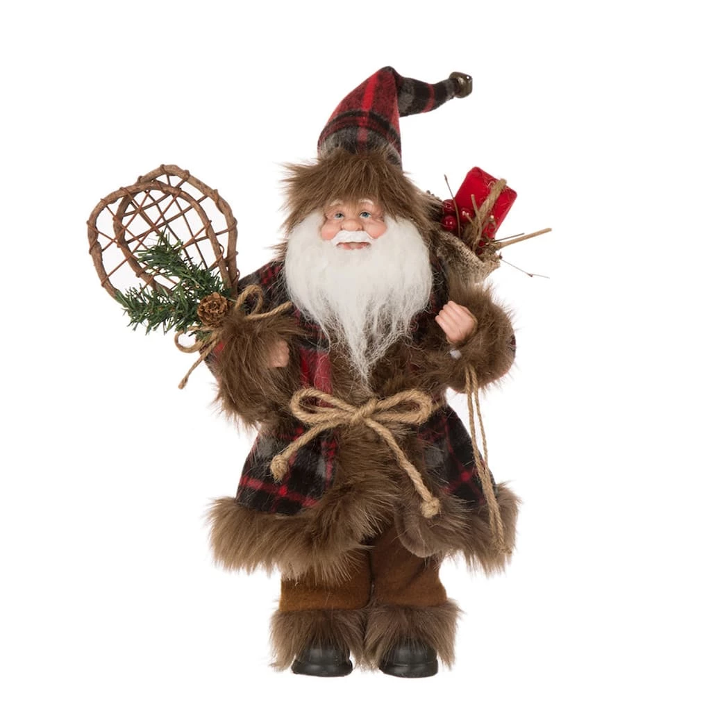 Best Pirce ๐ Glitzhome® 12" Standing Plaid Santa Figurine Table Top Decoration โจ