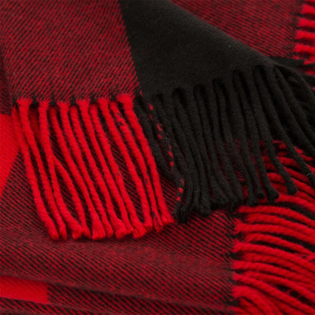 Best Sale ๐ Glitzhome® Red & Black Plaid Woven Throw ๐งจ - Image 7