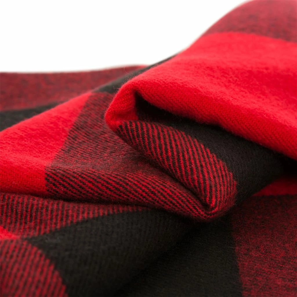 Best Sale ๐ Glitzhome® Red & Black Plaid Woven Throw ๐งจ - Image 3