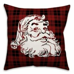 Buy 🎉 Plaid Santa Throw Pillow by Designs Direct 💯