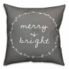 Buy 😀 Merry & Bright Throw Pillow by Designs Direct ⌛