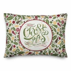 New 😀 Designs Direct Merry 🎄 Christmas and Happy New Year 14x20 Throw Pillow ⭐