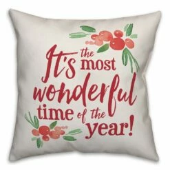 Outlet 🛒 Designs Direct It's The Most Wonderful Time Of The Year! 18x18 Throw Pillow 😍
