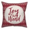 Best Sale 🛒 Designs Direct Joy To The World 18x18 Throw Pillow, Red & White 😀