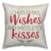 New 😀 Designs Direct ❄ Christmas Wishes and Mistletoe Kisses 18x18 Throw Pillow 😀