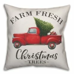 New 😉 Designs Direct Farm Fresh 🎄 Christmas Trees 18x18 Throw Pillow 😀