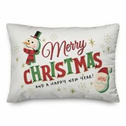 Cheap 🧨 Designs Direct Merry 🎁 Christmas and a Happy New Year! 14x20 Throw Pillow 🔔