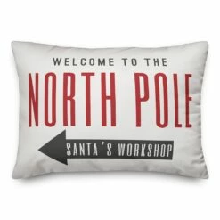 Hot Sale 😀 Designs Direct Welcome to the North Pole 14x20 Throw Pillow ✔️