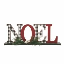 Best Sale ๐ Glitzhome® 15" Wooden Plaid "NOEL" Tabletop Décor โ