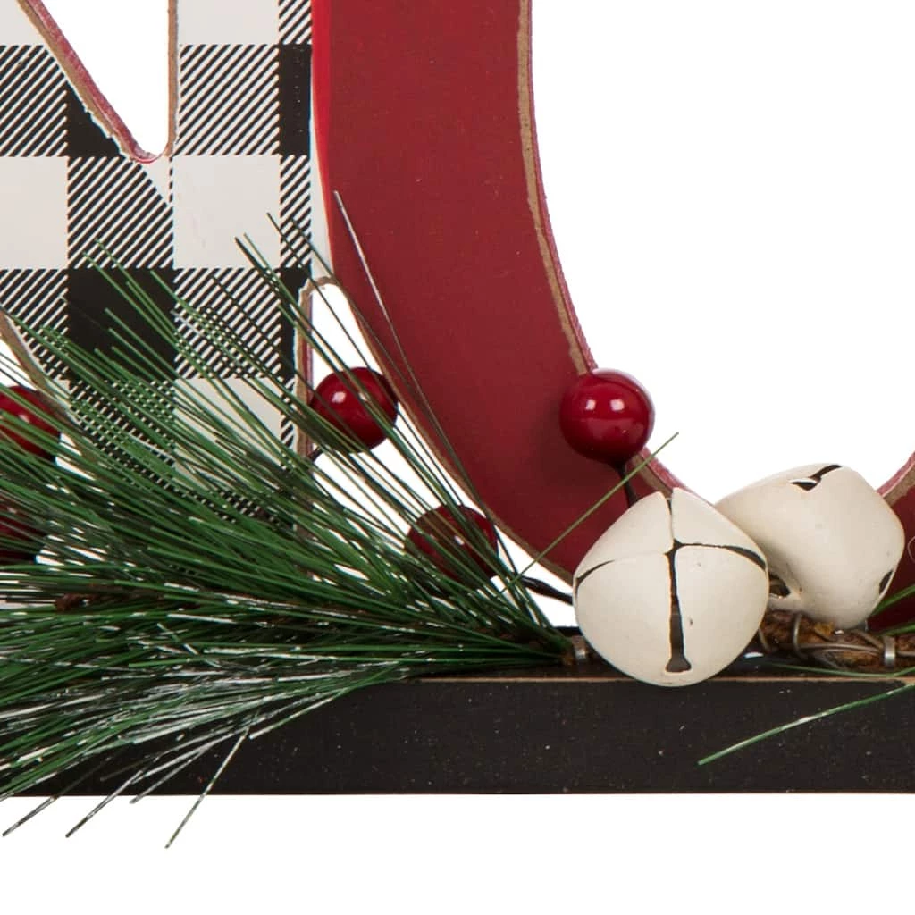Best Sale π Glitzhome® 15" Wooden Plaid "NOEL" Tabletop Décor β - Image 6
