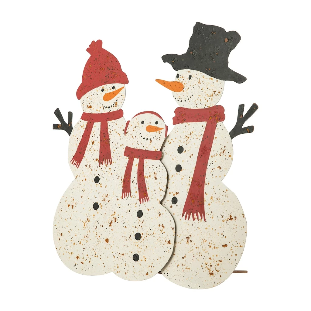 Brand new β Glitzhome® 30" Rusty Metal Snowman Family Yard Stake π - Image 8