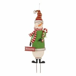 New 😉 Glitzhome® 36" Snowman Metal Yard Stake 🌟