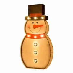 Flash Sale 🎉 Glitzhome® 20" 🎄 Christmas Marquee LED Snowman Décor 🎉