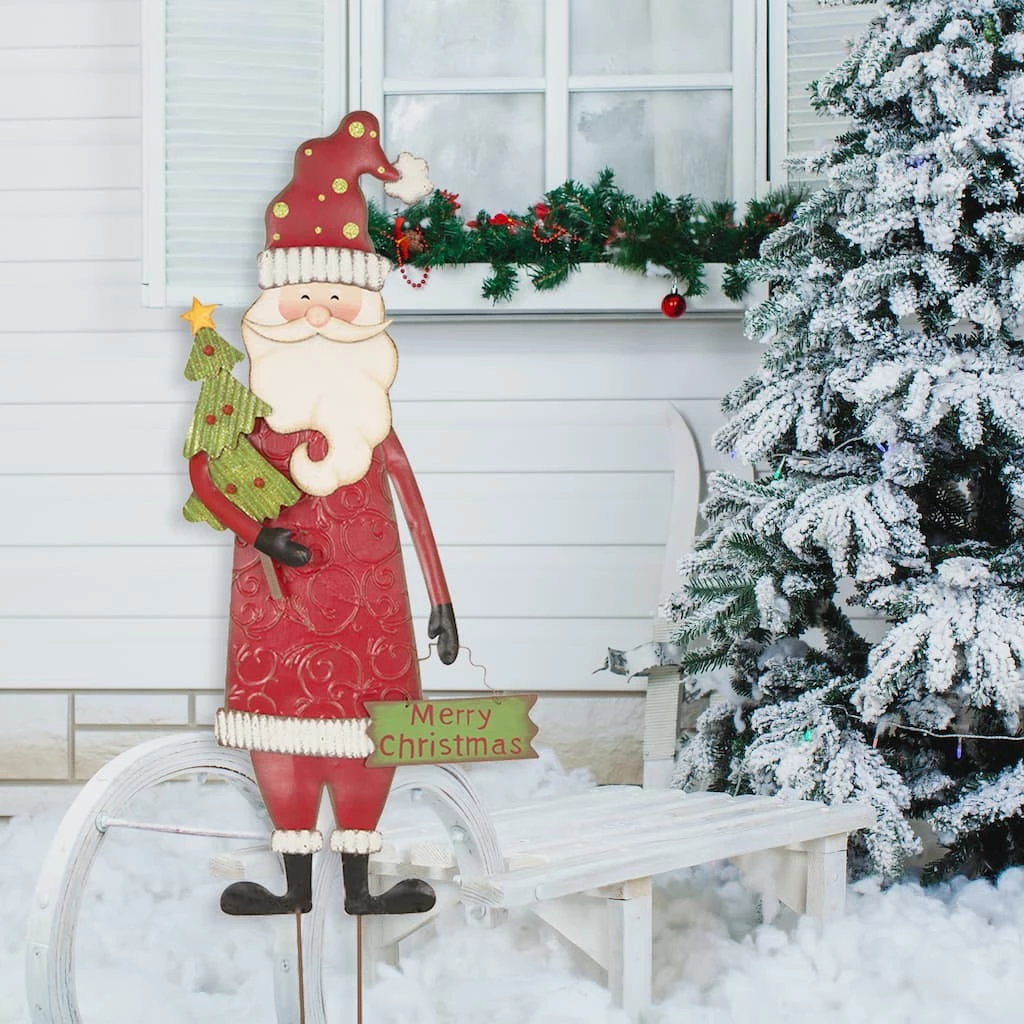 Best deal π Glitzhome® 36" Santa Metal Yard Stake π₯° - Image 3