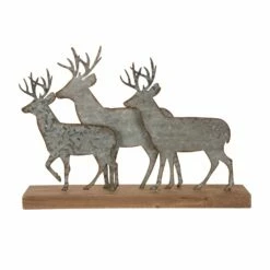 Deals 💯 Glitzhome® 13" Galvanized Metal & Wood Reindeer Tabletop Décor ⭐