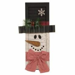 Deals 😉 Glitzhome® 22" Wooden Snowman Shutter Décor 🔔