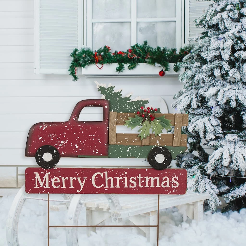 Best Pirce π₯° Glitzhome® 24" π Christmas Truck Yard Stack π - Image 3
