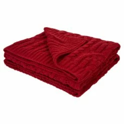 Best reviews of π₯ Glitzhome® Knitted Polyester Red Throw Blanket π