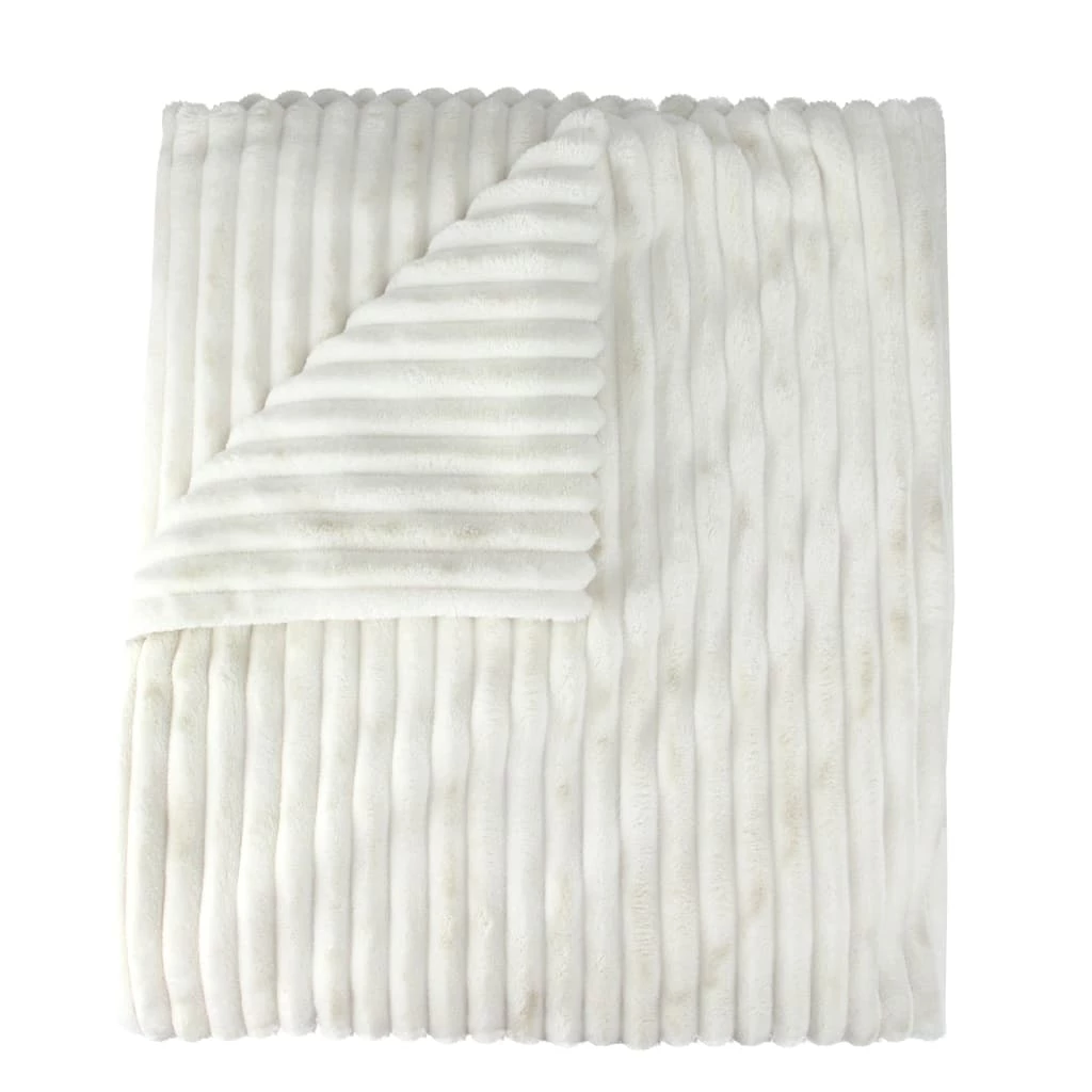 Cheapest 💯 Cream Ultra Plush Micro Fleece Throw Blanket by Northlight 🎁 - Image 2