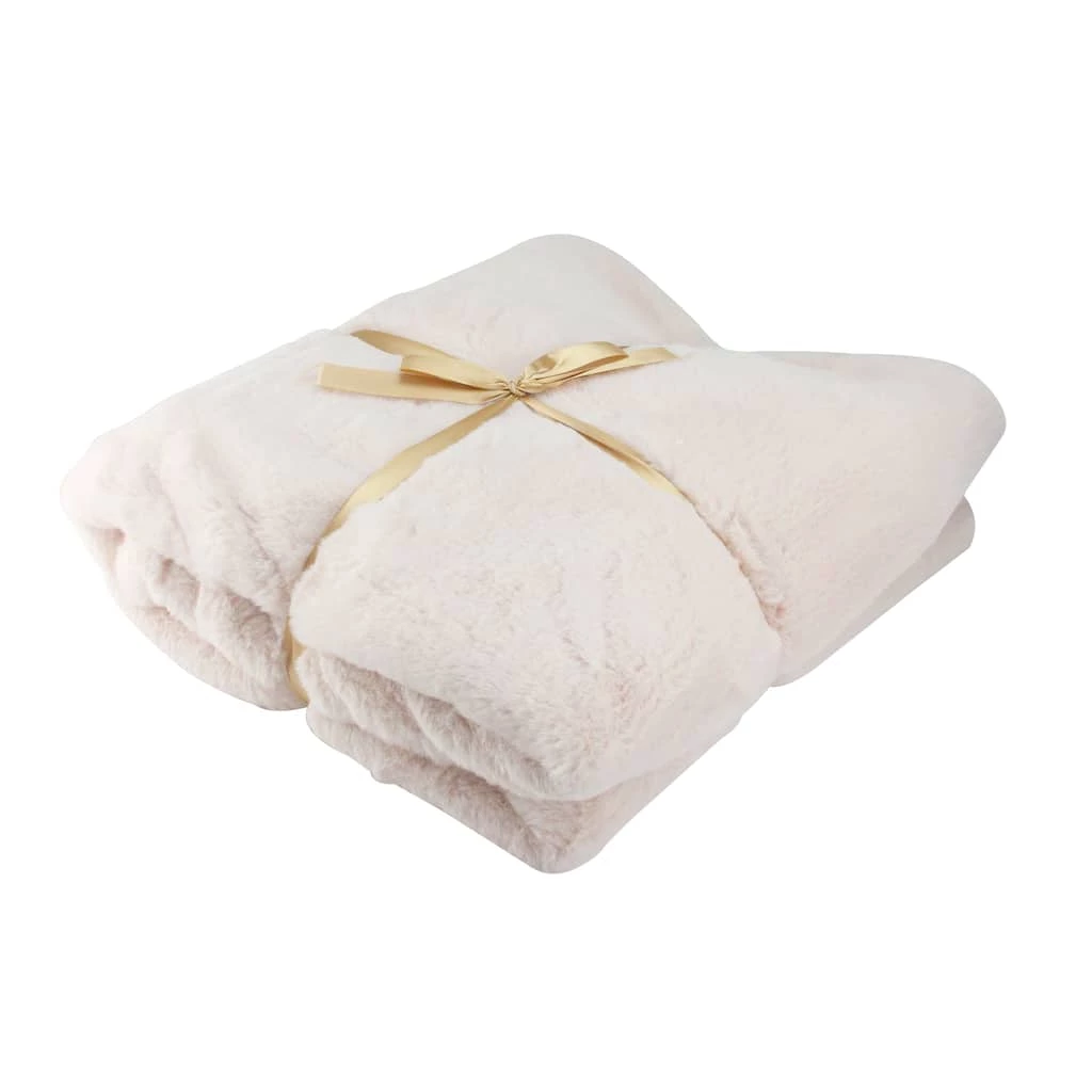 Brand new π― Light Peach Faux Fur Throw Blanket by Northlight π€© - Image 2